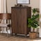 Baxton Studio Talon ModernTwo-Tone Walnut Brown and Dark Grey Finished Wood 2-Door Shoe Storage Cabinet 195-11724-ZORO - alternate 1